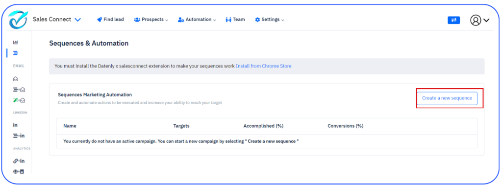 Sequences on salesconnect